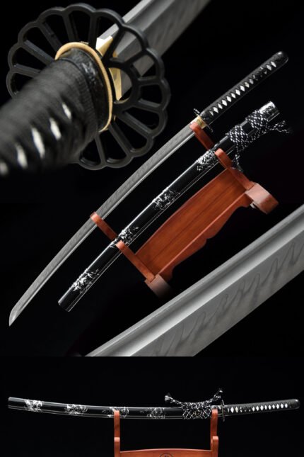 Japanese Katana T10 Steel Clay Tempered Real Hamon Iron Tsuba Handmade Full Tang Sword